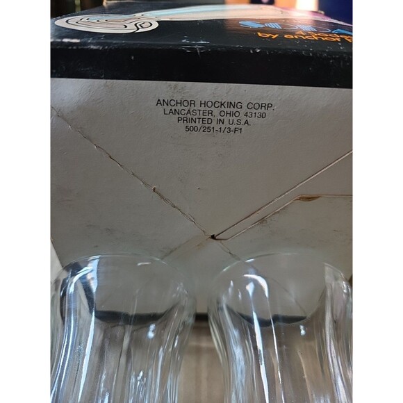 4 VINTAGE Wavy Anchor Hocking OLD FASHIONED‎ Milkshake Soda Fountain Glasses - Picture 4 of 10